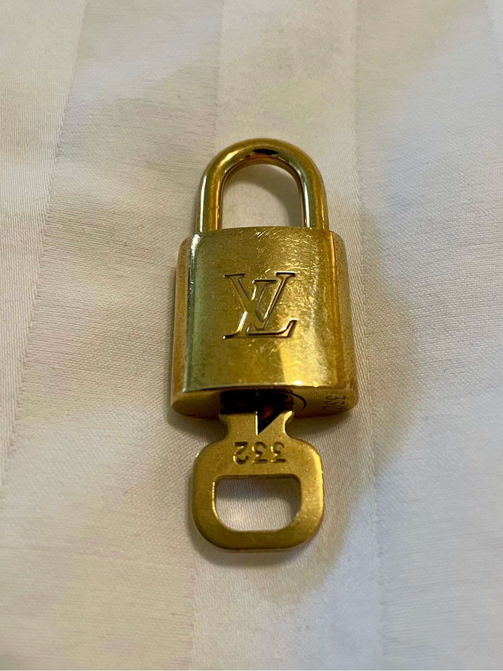 Louis Vuitton Gold-tone Lock and Key with LV Monogram #332